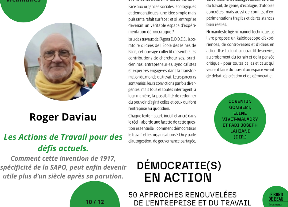 Les Actions de Travail pour des défis actuels – Webinaire Roger Daviau