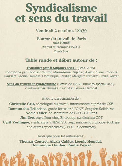 [Table ronde] Syndicalisme et sens du travail : un débat au cœur de la démocratisation du travail